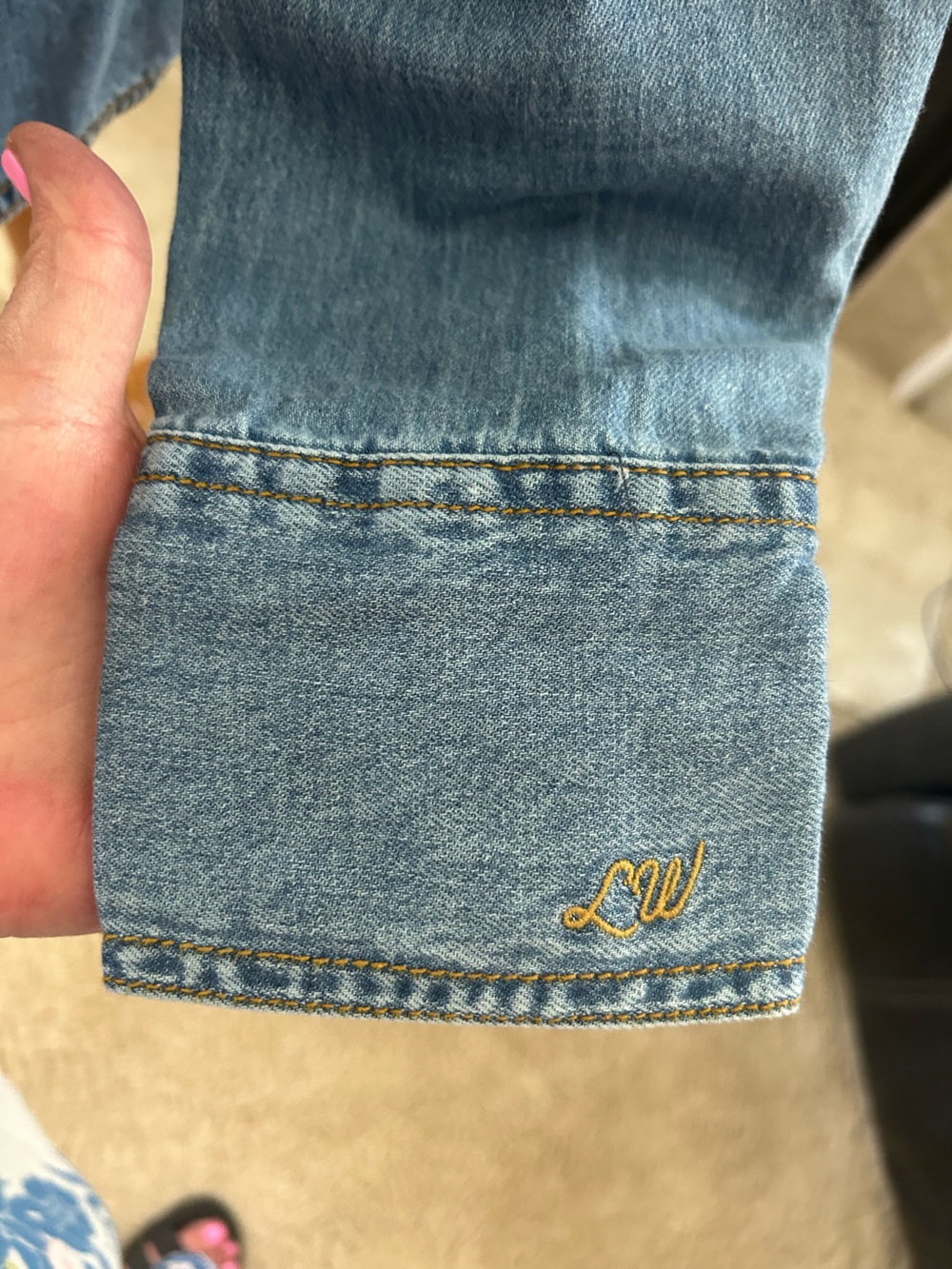 Wrangler X Lainey Light Blue Denim Western Snap-Front Shirt - Picture 7 of 13